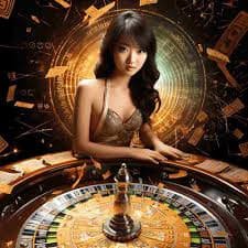 Slot Machine Reels နှင့် Symbol များ ကောင်တာပေါ်တွင် တန်းစီနေသောပုံ